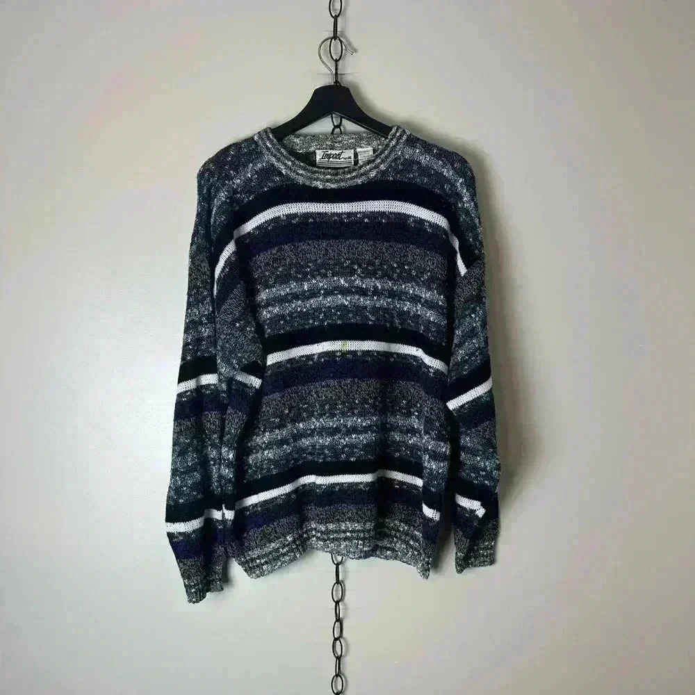 Vintage Impact Striped Patterned Sweater Size XL